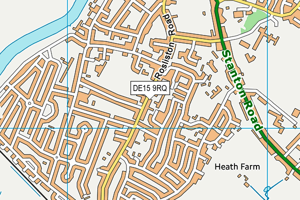 DE15 9RQ map - OS VectorMap District (Ordnance Survey)