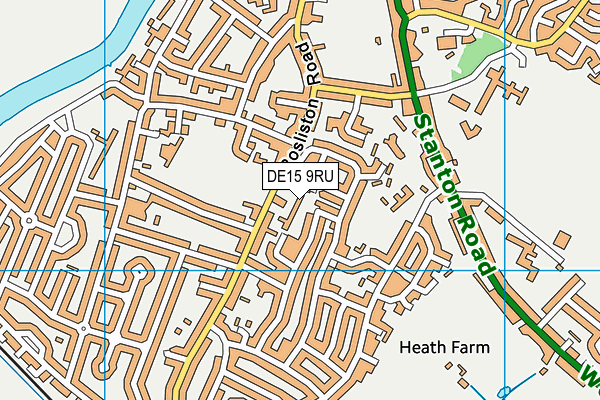 DE15 9RU map - OS VectorMap District (Ordnance Survey)