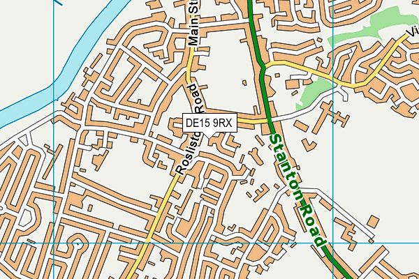 DE15 9RX map - OS VectorMap District (Ordnance Survey)