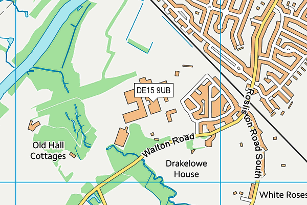 DE15 9UB map - OS VectorMap District (Ordnance Survey)