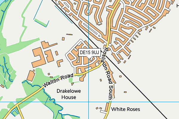 DE15 9UJ map - OS VectorMap District (Ordnance Survey)
