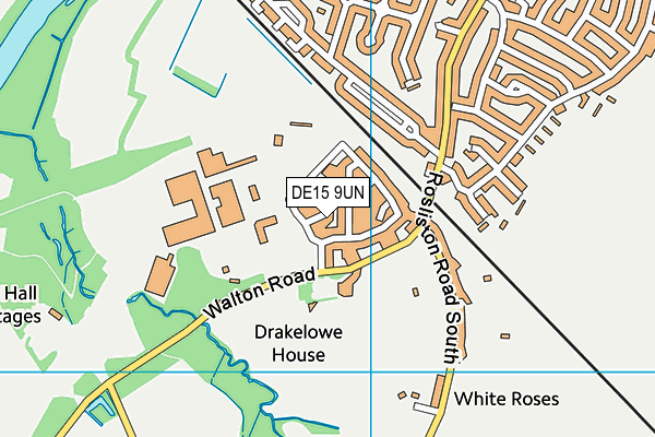 DE15 9UN map - OS VectorMap District (Ordnance Survey)