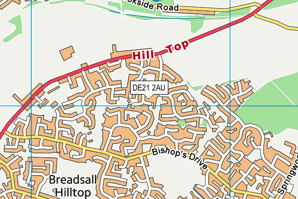 DE21 2AU map - OS VectorMap District (Ordnance Survey)