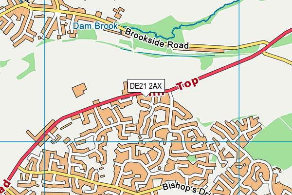 DE21 2AX map - OS VectorMap District (Ordnance Survey)