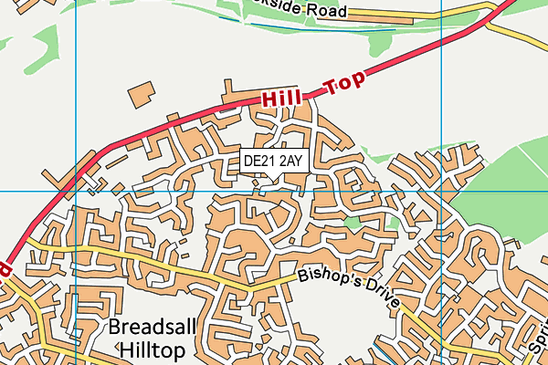 DE21 2AY map - OS VectorMap District (Ordnance Survey)