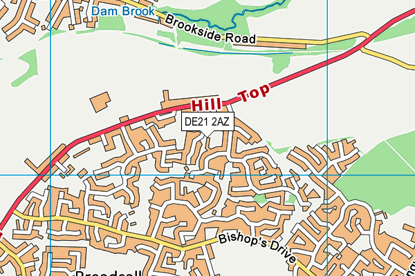 DE21 2AZ map - OS VectorMap District (Ordnance Survey)