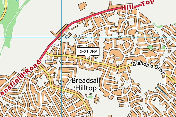 DE21 2BA map - OS VectorMap District (Ordnance Survey)