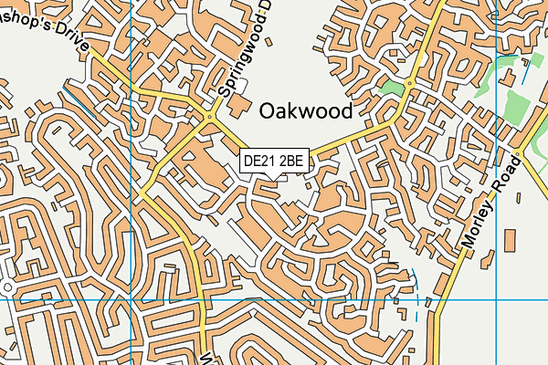 DE21 2BE map - OS VectorMap District (Ordnance Survey)