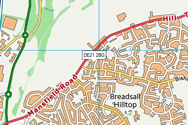 DE21 2BG map - OS VectorMap District (Ordnance Survey)