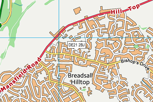 DE21 2BJ map - OS VectorMap District (Ordnance Survey)