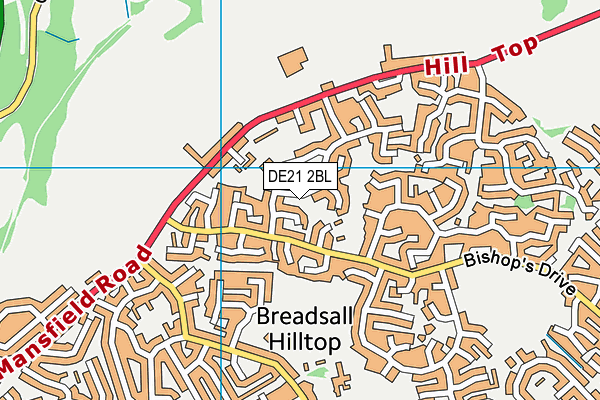 DE21 2BL map - OS VectorMap District (Ordnance Survey)