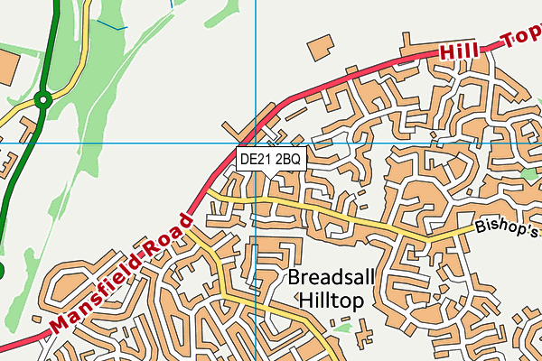 DE21 2BQ map - OS VectorMap District (Ordnance Survey)