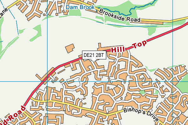 DE21 2BT map - OS VectorMap District (Ordnance Survey)