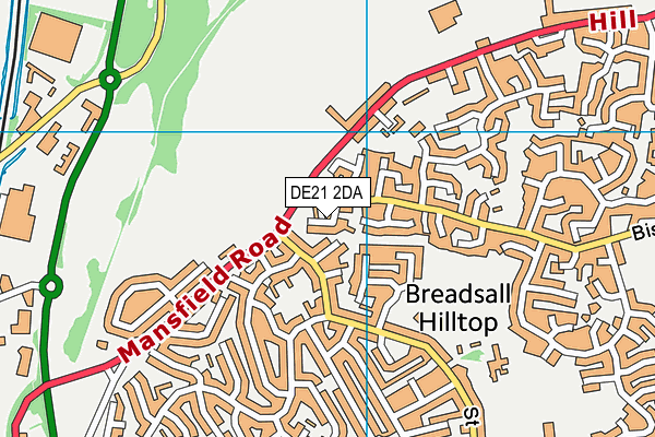 DE21 2DA map - OS VectorMap District (Ordnance Survey)