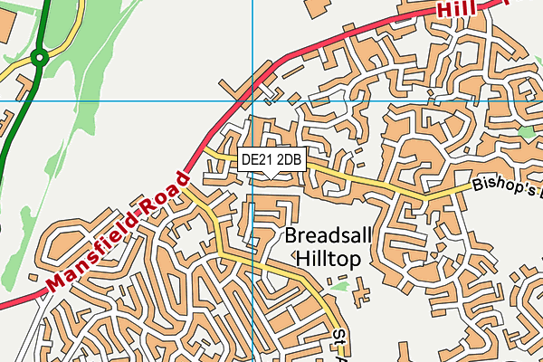 DE21 2DB map - OS VectorMap District (Ordnance Survey)