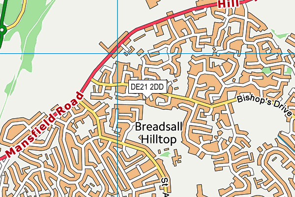 DE21 2DD map - OS VectorMap District (Ordnance Survey)
