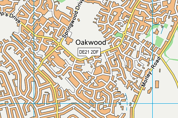 DE21 2DF map - OS VectorMap District (Ordnance Survey)