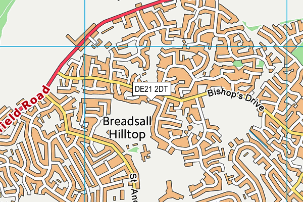 DE21 2DT map - OS VectorMap District (Ordnance Survey)