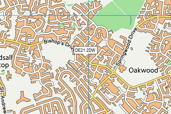 DE21 2DW map - OS VectorMap District (Ordnance Survey)