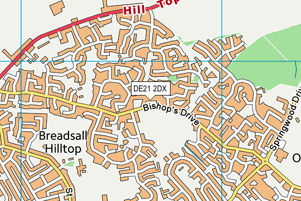 DE21 2DX map - OS VectorMap District (Ordnance Survey)
