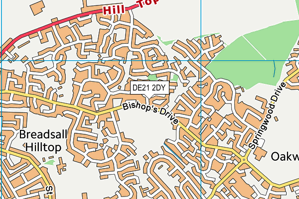 DE21 2DY map - OS VectorMap District (Ordnance Survey)