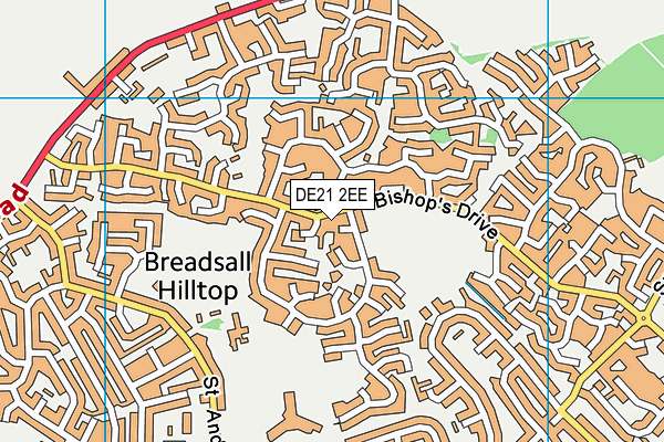 DE21 2EE map - OS VectorMap District (Ordnance Survey)