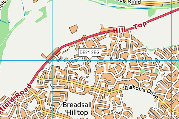 DE21 2EG map - OS VectorMap District (Ordnance Survey)