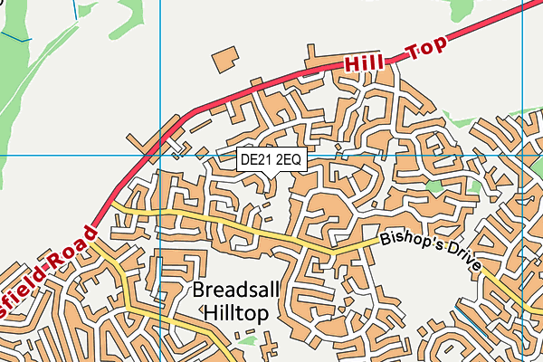 DE21 2EQ map - OS VectorMap District (Ordnance Survey)