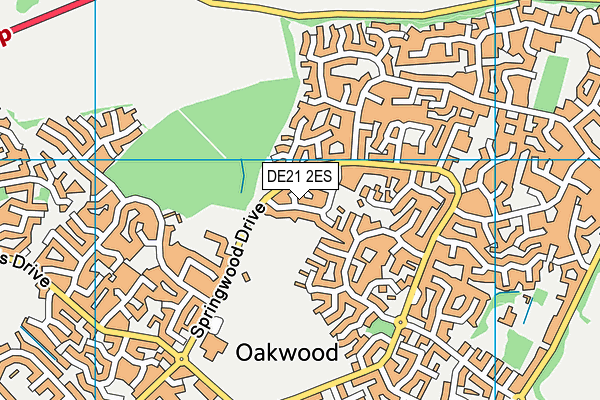 DE21 2ES map - OS VectorMap District (Ordnance Survey)
