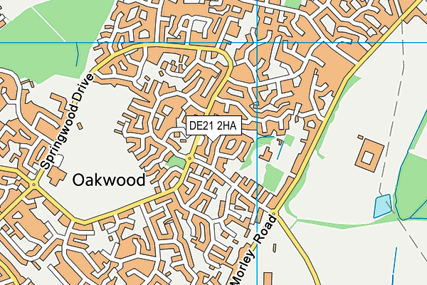 DE21 2HA map - OS VectorMap District (Ordnance Survey)