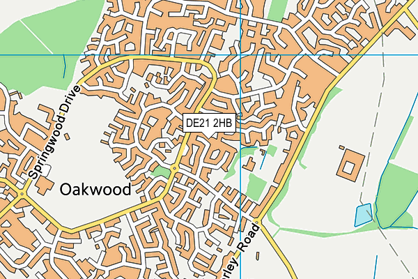 DE21 2HB map - OS VectorMap District (Ordnance Survey)