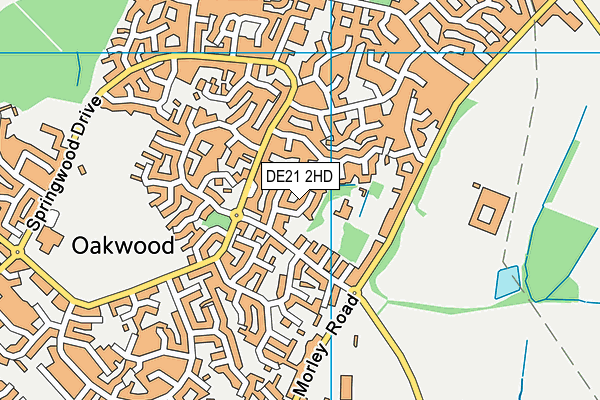 DE21 2HD map - OS VectorMap District (Ordnance Survey)