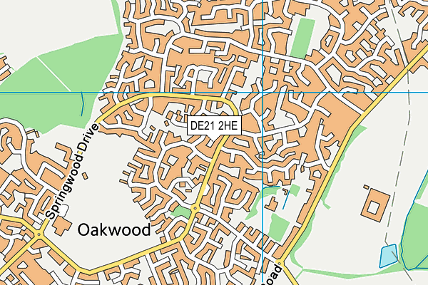 DE21 2HE map - OS VectorMap District (Ordnance Survey)