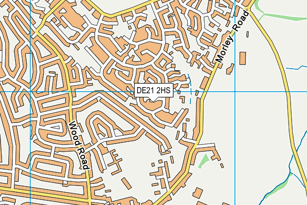 DE21 2HS map - OS VectorMap District (Ordnance Survey)