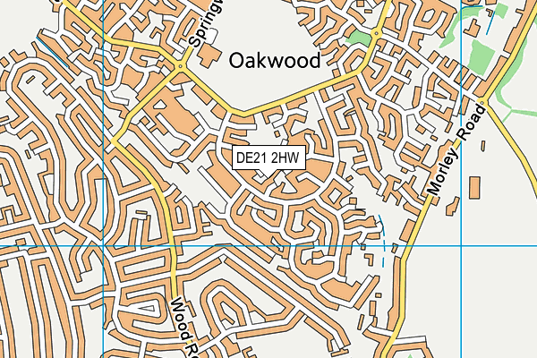 DE21 2HW map - OS VectorMap District (Ordnance Survey)