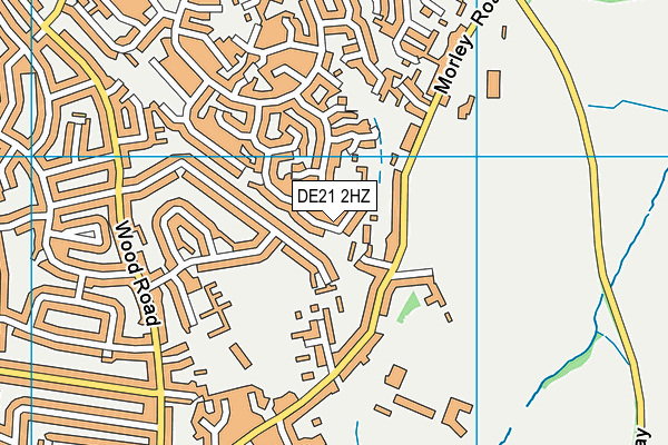 DE21 2HZ map - OS VectorMap District (Ordnance Survey)