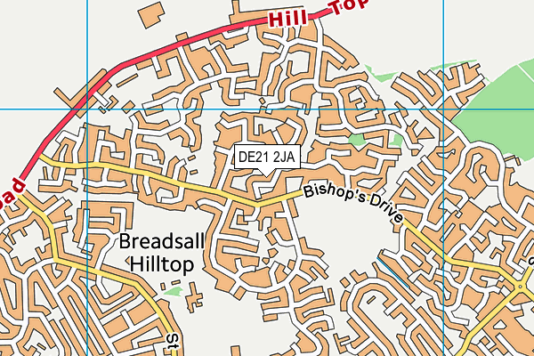 DE21 2JA map - OS VectorMap District (Ordnance Survey)