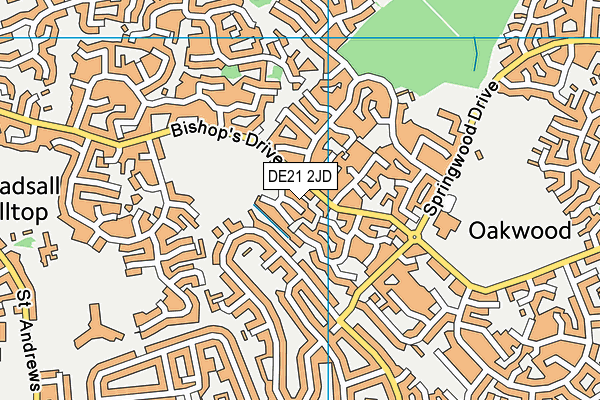 DE21 2JD map - OS VectorMap District (Ordnance Survey)