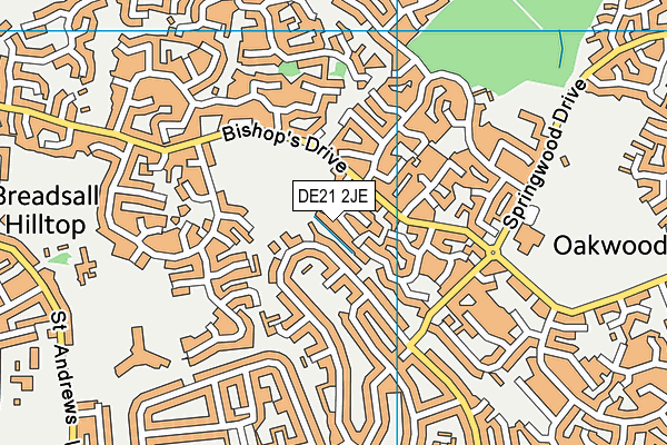 DE21 2JE map - OS VectorMap District (Ordnance Survey)