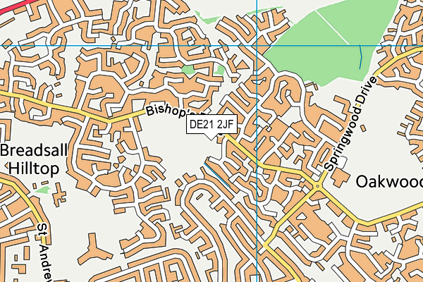 DE21 2JF map - OS VectorMap District (Ordnance Survey)