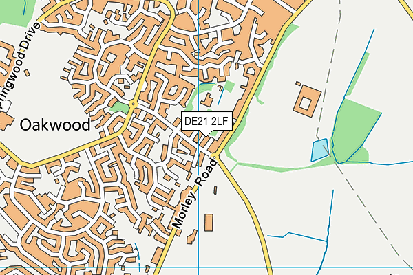 DE21 2LF map - OS VectorMap District (Ordnance Survey)