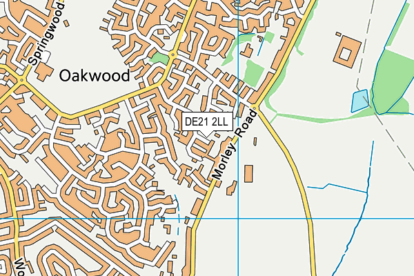 DE21 2LL map - OS VectorMap District (Ordnance Survey)