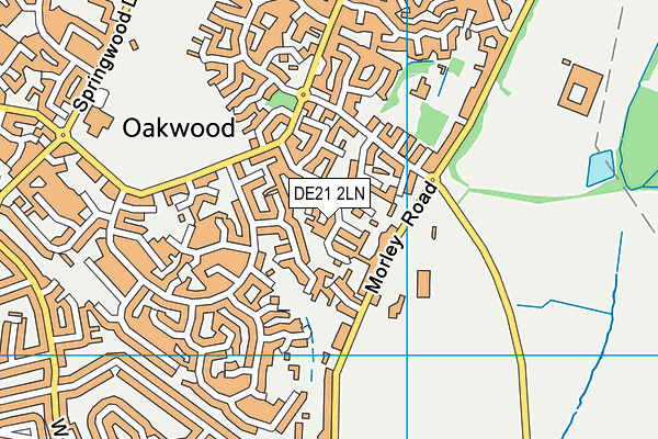 DE21 2LN map - OS VectorMap District (Ordnance Survey)