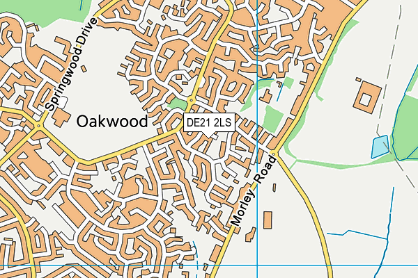 DE21 2LS map - OS VectorMap District (Ordnance Survey)
