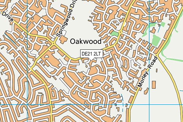 DE21 2LT map - OS VectorMap District (Ordnance Survey)