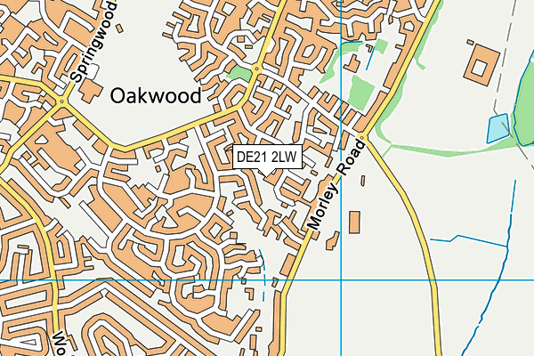 DE21 2LW map - OS VectorMap District (Ordnance Survey)