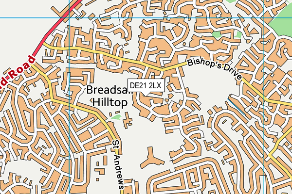 DE21 2LX map - OS VectorMap District (Ordnance Survey)