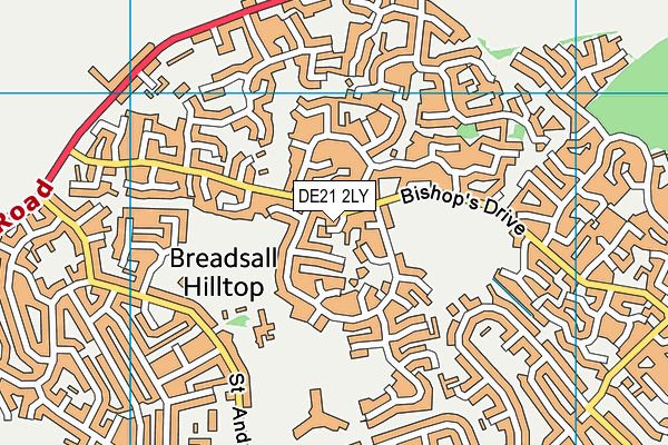 DE21 2LY map - OS VectorMap District (Ordnance Survey)