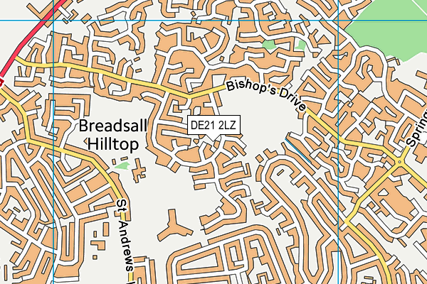 DE21 2LZ map - OS VectorMap District (Ordnance Survey)