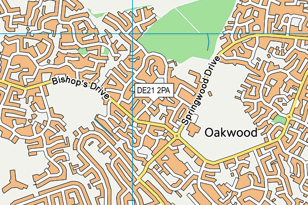 DE21 2PA map - OS VectorMap District (Ordnance Survey)